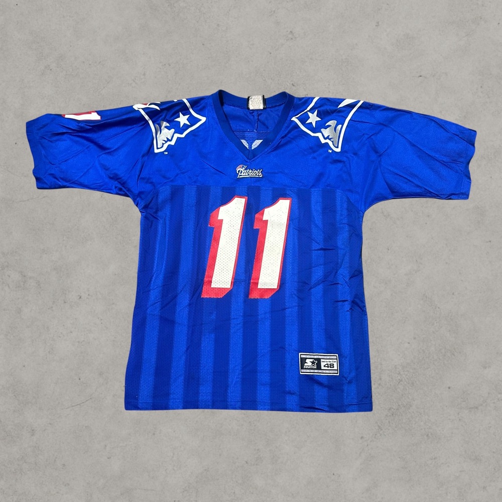 Starter New England Patriots Jersey Mens Large Blue 11 Drew Bledsoe Vintage 90s